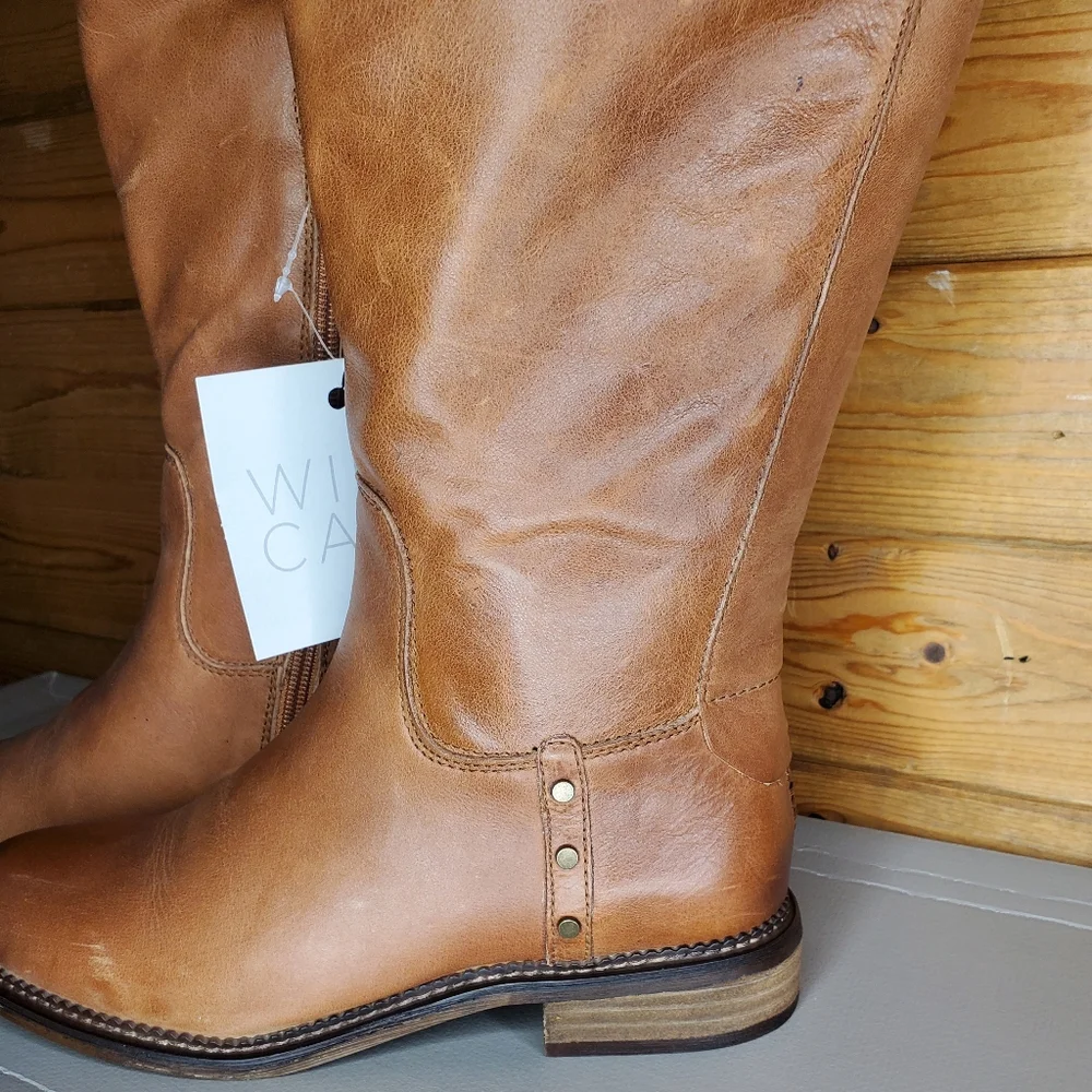 ❤ NWBOX FRANCO SARTO L-HALEEN WC, COGNAC LE Over the knee leather Size 7M